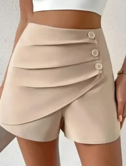 Outlet Women's Shorts Chinos Fashion Streetwear Short High Waist Plain Comfy Soft Comfortable Micro-elastic Outdoor Street Camel Black White Green Summer Spring Regular Fit Women Shorts