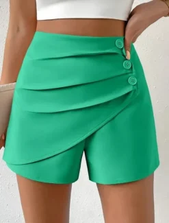Outlet Women's Shorts Chinos Fashion Streetwear Short High Waist Plain Comfy Soft Comfortable Micro-elastic Outdoor Street Camel Black White Green Summer Spring Regular Fit Women Shorts