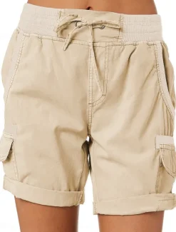 Women's Shorts Cotton Blend Plain Short White Summer Women Shorts