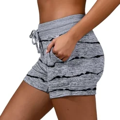 New Women's Shorts Elastic Waist Soft Lounge Shorts Casual Shorts with Pocket Women Shorts