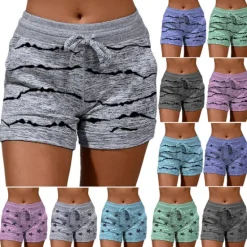 New Women's Shorts Elastic Waist Soft Lounge Shorts Casual Shorts with Pocket Women Shorts