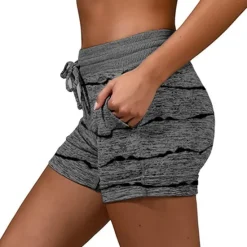 New Women's Shorts Elastic Waist Soft Lounge Shorts Casual Shorts with Pocket Women Shorts