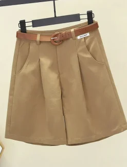Clearance Women's Shorts Slacks Fashion Streetwear Short Natural Plain Pocket Outdoor Comfortable Street Going out Black White Khaki Summer Regular Fit Women Shorts