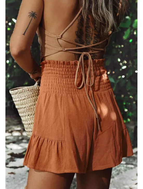 Discount Women's Shorts Slacks Streetwear Casual Short Natural Plain Pocket Soft Comfortable Micro-elastic Casual Going out Rust Black Army Green Khaki Summer Regular Fit Women Shorts