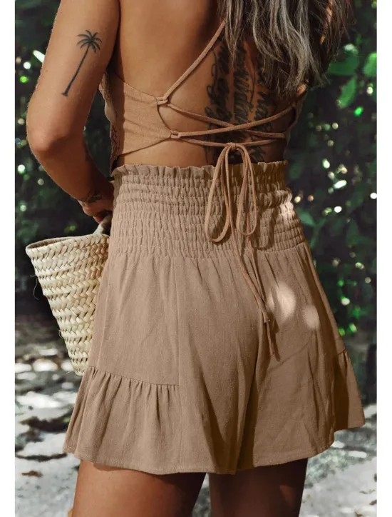 Discount Women's Shorts Slacks Streetwear Casual Short Natural Plain Pocket Soft Comfortable Micro-elastic Casual Going out Rust Black Army Green Khaki Summer Regular Fit Women Shorts