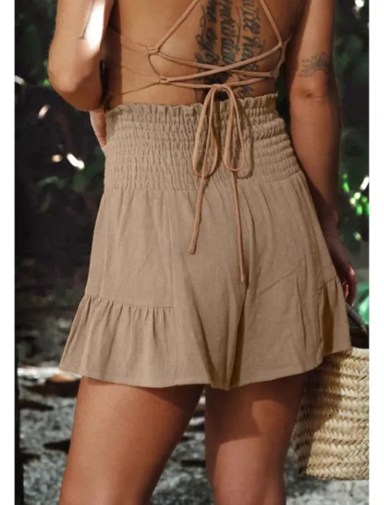 Discount Women's Shorts Slacks Streetwear Casual Short Natural Plain Pocket Soft Comfortable Micro-elastic Casual Going out Rust Black Army Green Khaki Summer Regular Fit Women Shorts