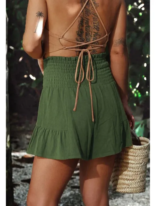 Discount Women's Shorts Slacks Streetwear Casual Short Natural Plain Pocket Soft Comfortable Micro-elastic Casual Going out Rust Black Army Green Khaki Summer Regular Fit Women Shorts