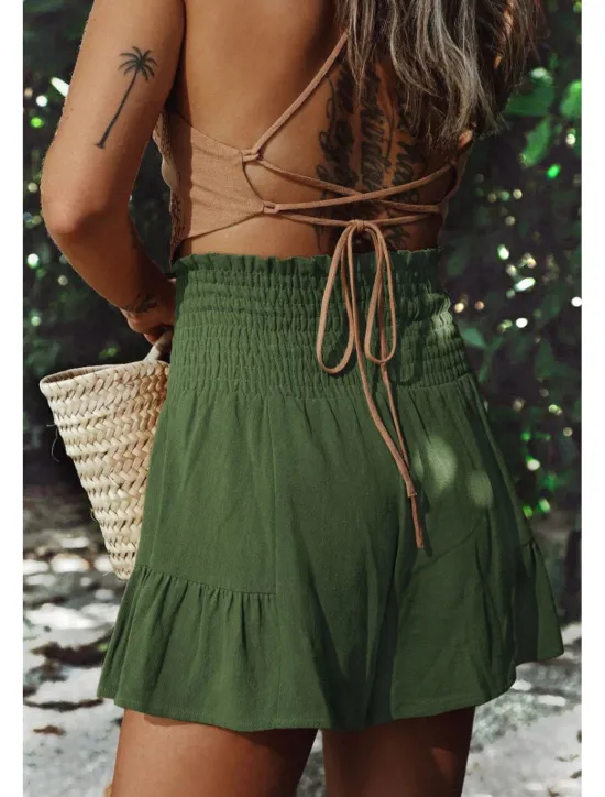 Discount Women's Shorts Slacks Streetwear Casual Short Natural Plain Pocket Soft Comfortable Micro-elastic Casual Going out Rust Black Army Green Khaki Summer Regular Fit Women Shorts