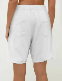 Outlet Women's Shorts Slacks Streetwear Stylish Short Natural Plain Pocket Buckle Comfy Outdoor Comfortable Street Daily Wear Going out Grey Navy Black White Summer Regular Fit Women Shorts