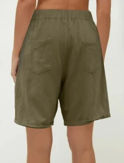 Outlet Women's Shorts Slacks Streetwear Stylish Short Natural Plain Pocket Buckle Comfy Outdoor Comfortable Street Daily Wear Going out Grey Navy Black White Summer Regular Fit Women Shorts