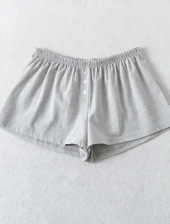 Outlet Women's Shorts Solid Color Chinos Fashion Casual Athleisure Short Mid Waist Plain Elastic Waistband Comfy Soft Comfortable Stretchy Outdoor Street Light Gray Black White Blue Summer Loose Fit Women Skirts|Shorts
