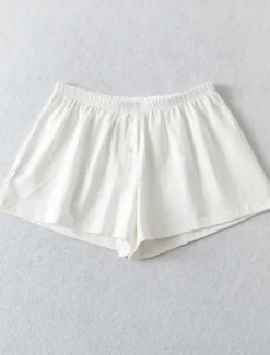 Outlet Women's Shorts Solid Color Chinos Fashion Casual Athleisure Short Mid Waist Plain Elastic Waistband Comfy Soft Comfortable Stretchy Outdoor Street Light Gray Black White Blue Summer Loose Fit Women Skirts|Shorts