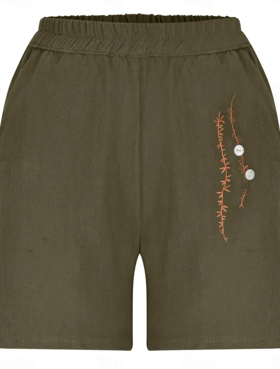 Sale Women's Shorts Solid Color Chinos Fashion Basic Short Medium Waist Plain Pocket Elastic Waist Comfort Outdoor Micro-elastic Vacation Street Causal Army Green Black White Blue Summer Regular Fit Women Shorts|Pants