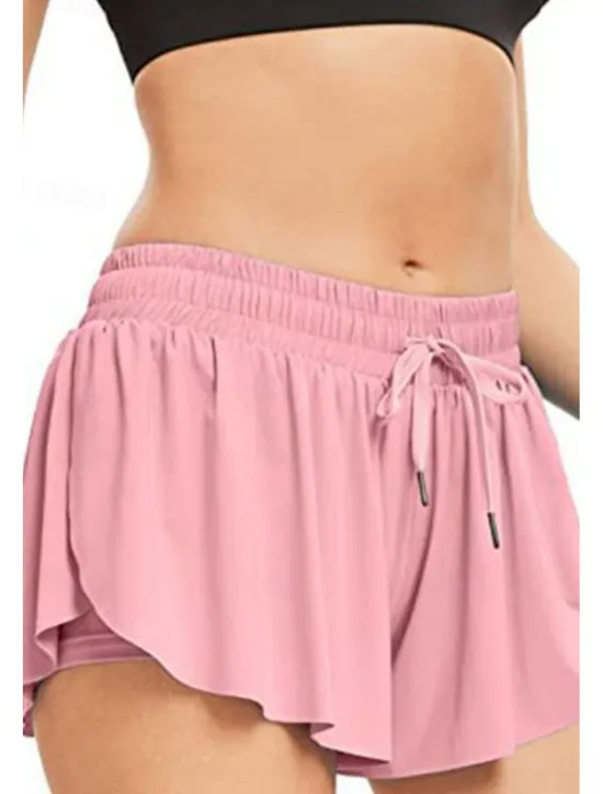 Sale Women's Shorts Workout Pants Streetwear Casual Short Natural Plain Elastic Drawstring Design Quick Dry Breathability Comfortable Micro-elastic Sports Weekend Magenta Apricot Grey Black Summer Regular Women Shorts