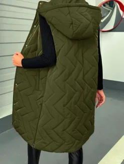 Hot Women's Shrugs Elegant Sleeveless Hooded Spring Fall Winter Women Puffers & Parka