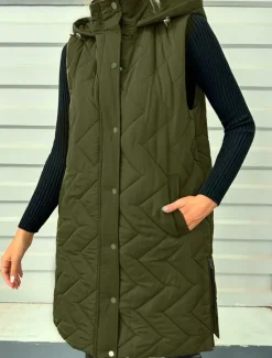 Hot Women's Shrugs Elegant Sleeveless Hooded Spring Fall Winter Women Puffers & Parka