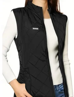 Discount Women's Shrugs Sleeveless Turtleneck Black Army Green Blue Brown Spring Fall Winter Women Puffers & Parka
