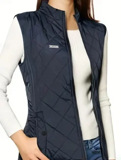 Discount Women's Shrugs Sleeveless Turtleneck Black Army Green Blue Brown Spring Fall Winter Women Puffers & Parka