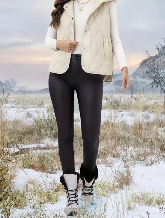 Hot Women's Shrugs Solid Color Basic Casual Long Sleeve V Neck Regular Tops Daily Patchwork Buttons Fall Winter Women Puffers & Parka