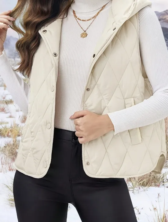 Hot Women's Shrugs Solid Color Basic Casual Long Sleeve V Neck Regular Tops Daily Patchwork Buttons Fall Winter Women Puffers & Parka