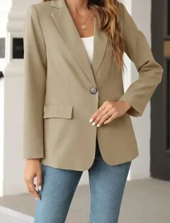 Discount Women's Shrugs Solid Color Long Sleeve V Neck Spring Fall Winter Women Blazers & Suits