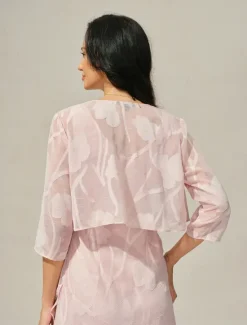 Online Women's Shrugs Solid Color Elegant Stylish Basic 3/4 Length Sleeve Crew Neck Asymmetrical Square Neck Crop Tops Wedding Guest Beach Wedding Summer Spring Fall Women Jackets