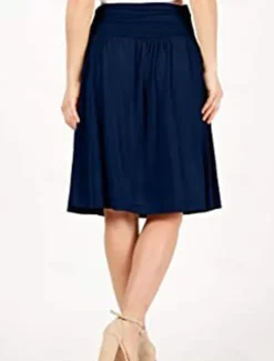 Outlet Women's Skirt A Line Basic Casual Knee-length High Waist Skirts Solid Colored Pocket Casual Daily Weekend Camel Wine Black Army Green Summer Cotton Women Skirts