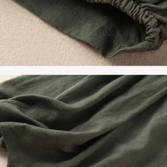 Hot Women's Skirt A Line Basic Casual Midi High Waist Skirts Solid Colored Pocket Casual Daily Weekend Army Green Navy Blue Khaki Summer Cotton And Linen Women Skirts|Dresses