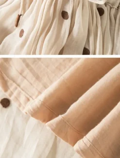 Best Women's Skirt A Line Fashion Casual Maxi High Waist Skirts Polka Dot Print Casual Daily Weekend Yellow Navy Blue Brown Green Summer Cotton And Linen Women Dresses