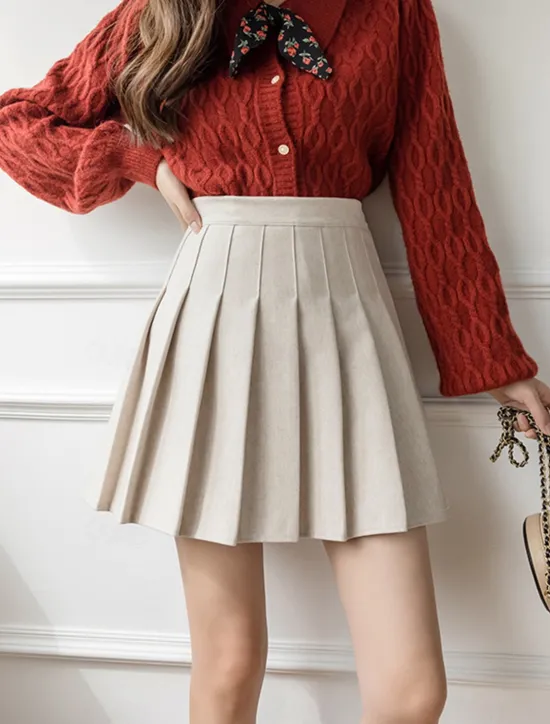 Sale Women's Skirt A Line Mini High Waist Skirts Pleated Solid Colored Street Daily Spring & Summer Fashion Sexy Black Dark Gray Khaki Apricot Women Skirts
