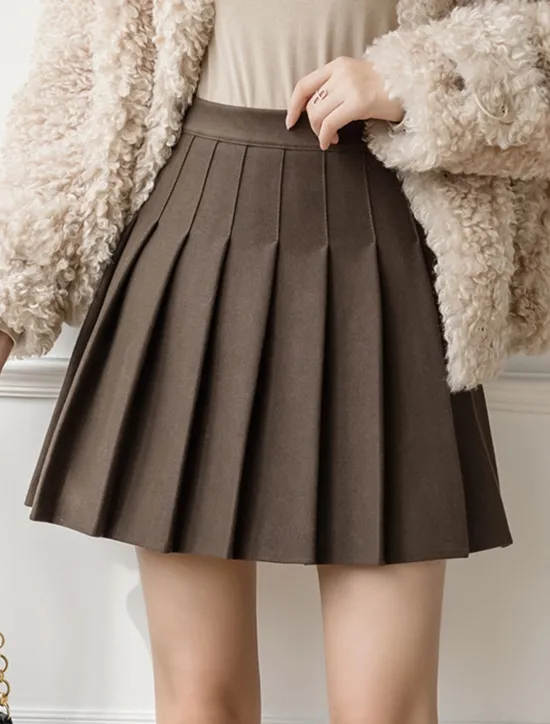 Sale Women's Skirt A Line Mini High Waist Skirts Pleated Solid Colored Street Daily Spring & Summer Fashion Sexy Black Dark Gray Khaki Apricot Women Skirts