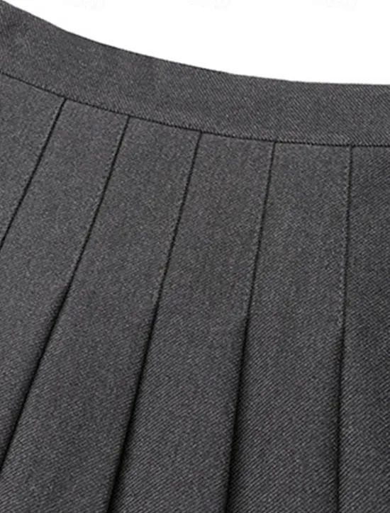 Sale Women's Skirt A Line Mini High Waist Skirts Pleated Solid Colored Street Daily Spring & Summer Fashion Sexy Black Dark Gray Khaki Apricot Women Skirts