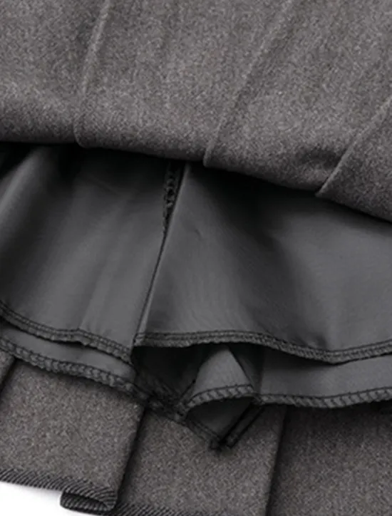 Sale Women's Skirt A Line Mini High Waist Skirts Pleated Solid Colored Street Daily Spring & Summer Fashion Sexy Black Dark Gray Khaki Apricot Women Skirts