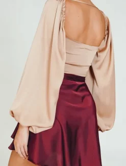 Sale Women's Skirt A Line Solid Color Fashion Casual Mini High Waist Skirts Plain Micro-elastic Street Daily Wine White Champagne Pink Summer Satin Women Skirts