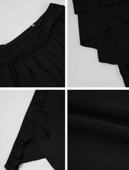 Discount Women's Skirt A Line Solid Color Fashion Casual Mini High Waist Skirts Plain Ruffle Layered Micro-elastic Vacation Street Black White Red Blue Summer Polyester Women Skirts