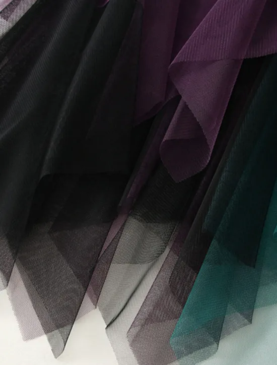 Online Women's Skirt A Line Swing Fashion Casual Midi High Waist Skirts Color Block Irregular Hem Layered Vacation Street White Pink Blue Green Winter Spandex Women Skirts
