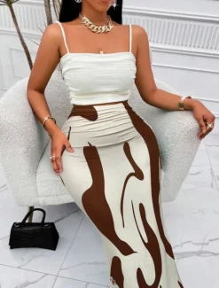 Hot Women's Skirt Bodycon Fashion Casual Maxi High Waist Skirts Floral Print Stretchy Street Daily Blue Fuchsia Apricot Coffee Summer Polyester Women Skirts