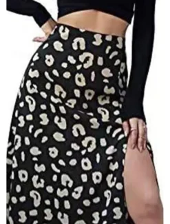 Outlet Women's Skirt Casual Midi Mid Rise Skirts Floral Print Micro-elastic Street Going out Summer Polyester Women Skirts