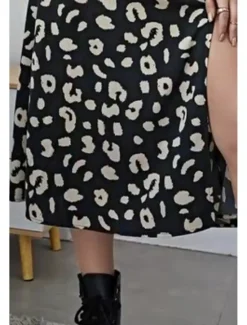 Outlet Women's Skirt Casual Midi Mid Rise Skirts Floral Print Micro-elastic Street Going out Summer Polyester Women Skirts