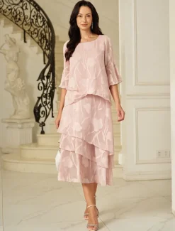 Hot Women's Skirt Elegant Midi Mid Waist Skirts Floral Layered Inelastic Party Causal Summer Chiffon Women Skirts