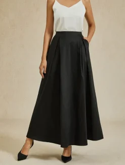 Discount Women's Skirt Elegant Vintage Long Shiny Maxi High Waist Skirts Stretchy Summer Nylon Women Skirts