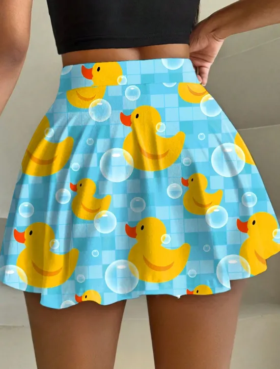 Online Women's Skirt Fashion Casual Mini High Waist Skirts Graphic Animal Stretchy Daily Yellow Royal Blue Sky Blue Summer 95%Polyester 5% Spandex Women Skirts