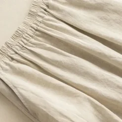 New Women's Skirt Linen Skirts Fashion Casual Maxi High Waist Skirts Floral Embroidered Casual Daily Weekend Summer Cotton And Linen Women Dresses|Skirts