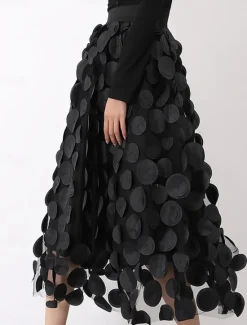 Hot Women's Skirt Midi Skirts Patchwork Geometric Vacation Party Summer Fashion Casual Black Women Skirts