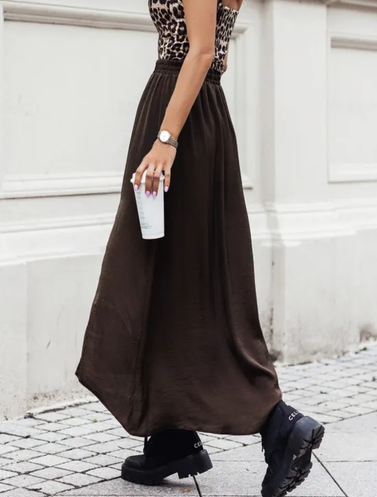 Women's Skirt Midi Skirts Solid Colored Spring & Fall Wine Red Black Brown Women Skirts