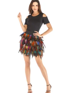 Discount Women's Skirt Mini Skirts Color Block Solid Colored Carnival Party Fall & Winter Fashion Long Carnival Costumes Ladies Black Blue Purple Fuchsia Women Skirts