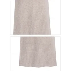 Women's Skirt Pencil Work Skirts Fashion Basic Casual Midi Skirts Solid Colored Split Knitting Office / Career Street caramel Black Wine khaki Autumn / Fall Woolen Women Skirts