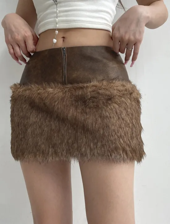 New Women's Skirt Solid Color Bodycon Fashion Casual Mini High Waist Skirts Plain Splice Micro-elastic Street Daily Summer Polyester Faux Leather Women Skirts