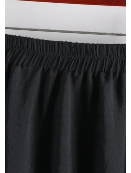 New Women's Skirt Swing Fashion Maxi Mid Rise Skirts Plain Ruched Micro-elastic Vacation Street Black White Pink Blue Summer Cotton Women Skirts