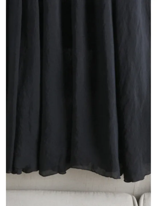 New Women's Skirt Swing Fashion Maxi Mid Rise Skirts Plain Ruched Micro-elastic Vacation Street Black White Pink Blue Summer Cotton Women Skirts